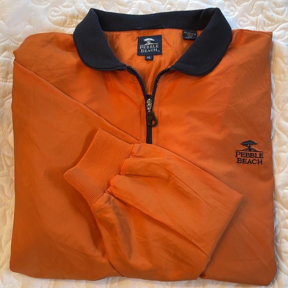 Pebble Beach Men’s Golf 1/4 Zip Pullover Jacket. Orange/Rust and Blue. Size XL - Picture 4 of 4